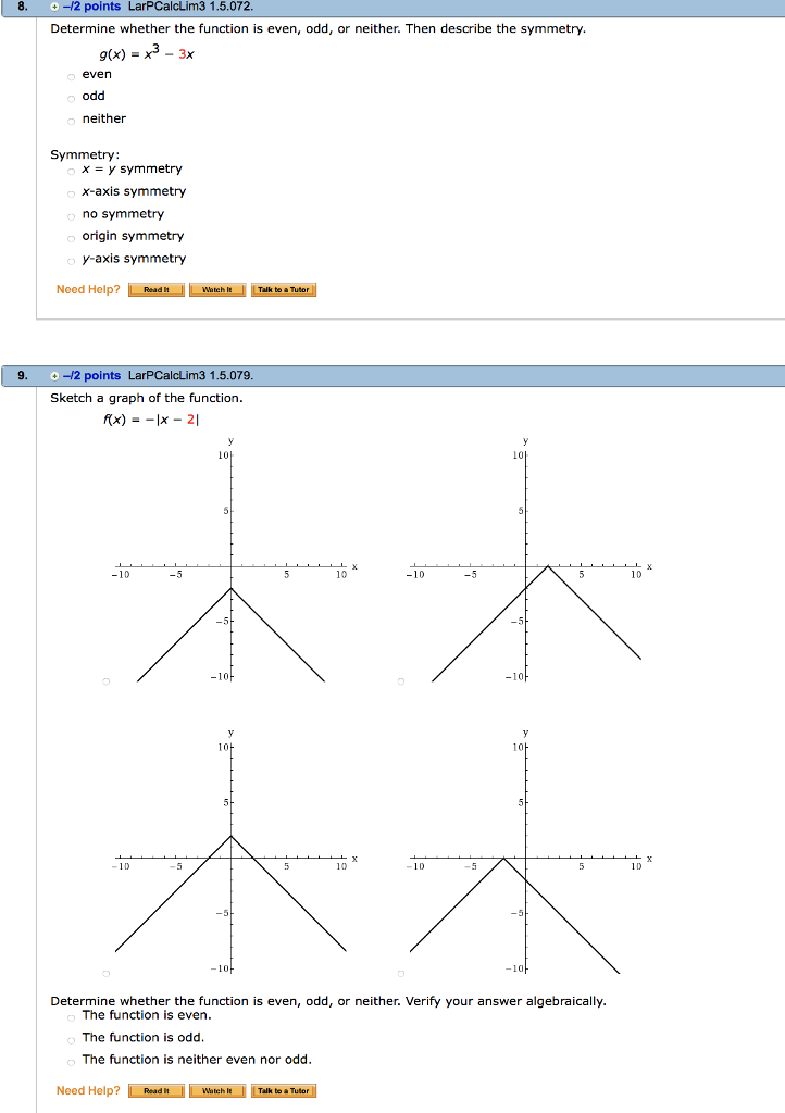 Is the function even odd or neither 