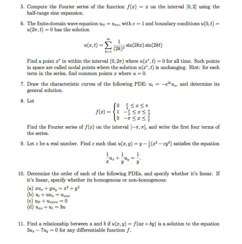 Solved Transport Equation Suppose U X T F X 2t Is Chegg Com