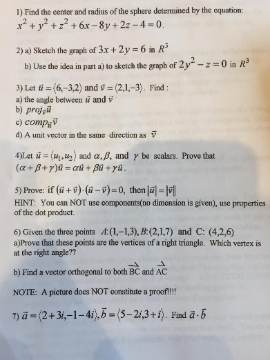 Find The Center And Radius Of The Sphere Determined Chegg Com