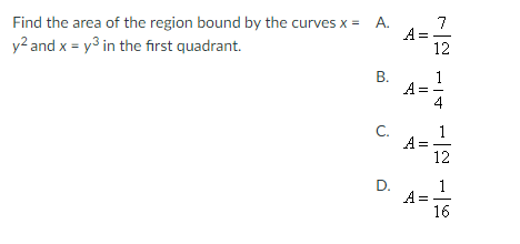 Solved Find The Area Of The Region Bound By The Curves X