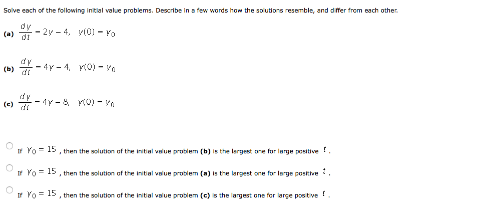 Solved Solve Each Of The Following Initial Value Problems