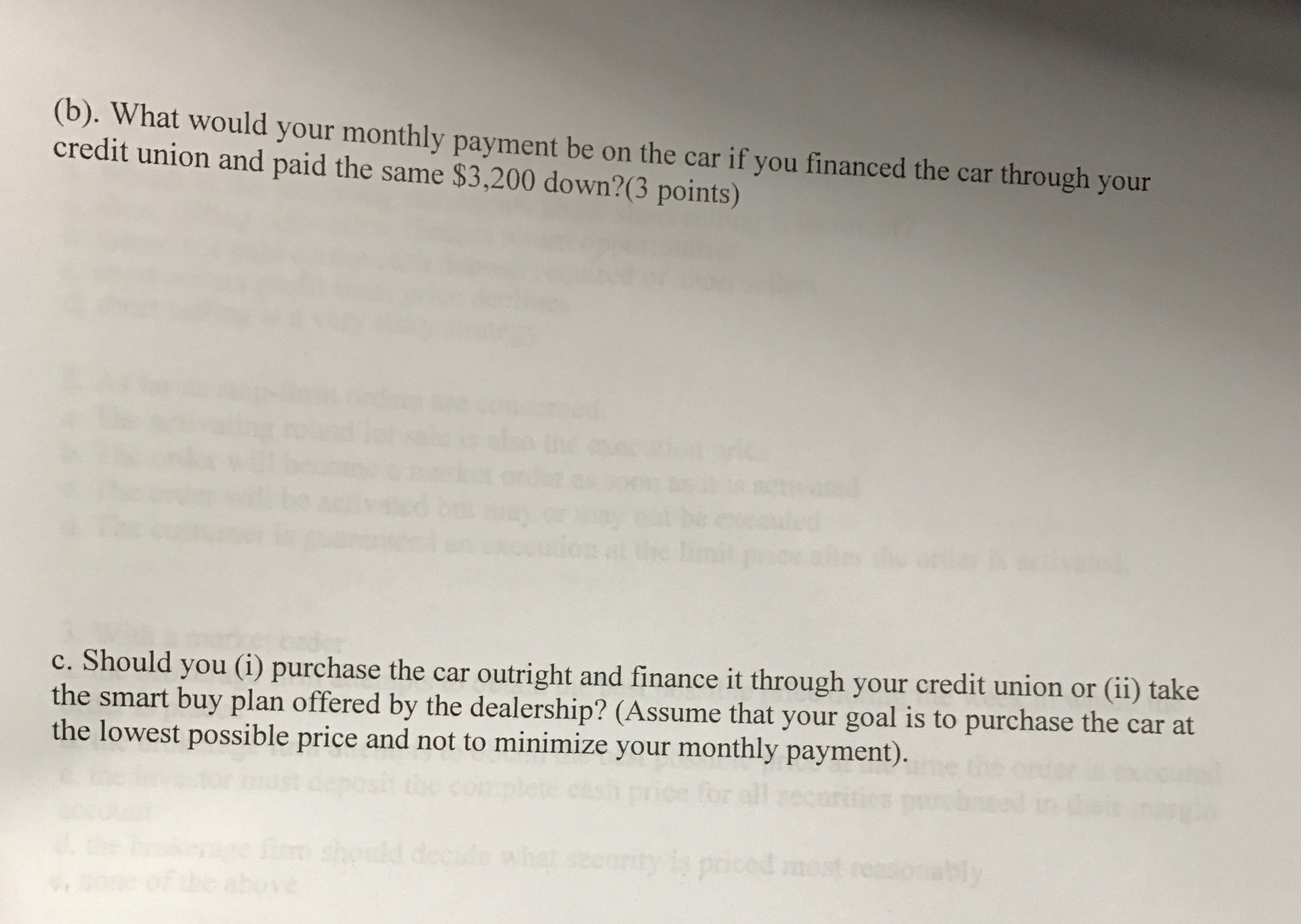 200 Down Payment Car >> Solved Assume You Can Purchase A Car On A Smart Buy For 200 Down Payment Car >> Solved Assume You Can Purchase A Car On A Smart Buy For