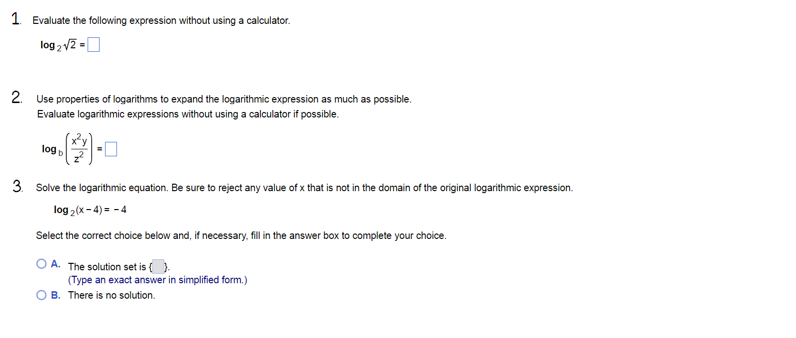 Solved Evaluate without using calcular.to (3 1) logg, 3