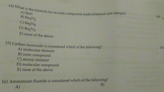 Solved: What Is The Formula For An Ionic Compound Made Of ... | Chegg.com