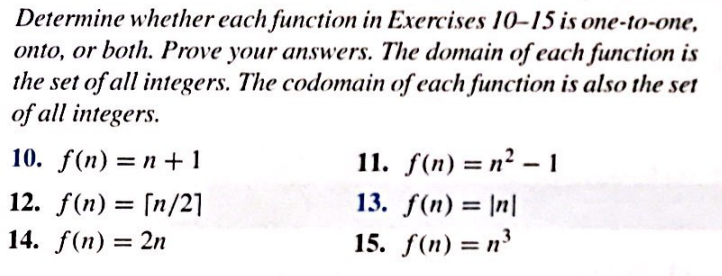 Solved Determine Whether Each Function In Exercises 10 15 Chegg Com