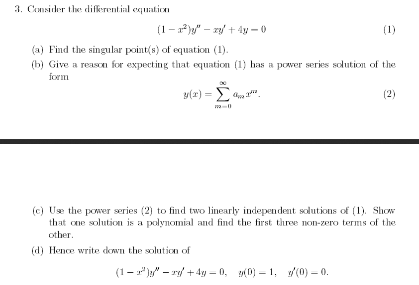 Solved Consider The Differential Equation 1 X 2 Y X Chegg Com