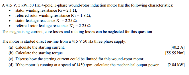 motor winding resistance calculation formula
