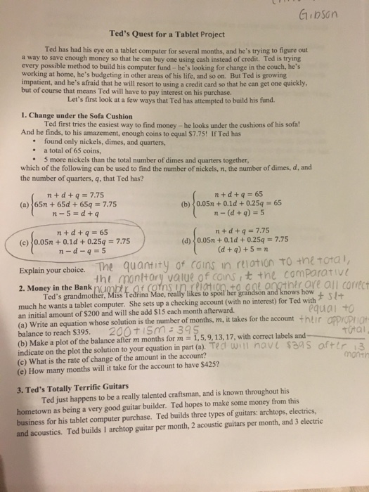 In San Ted S Quest For A Tablet Project Ted Has Had Chegg 