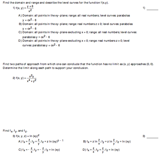 Find The Domain And Range And Describe The Level Chegg Com