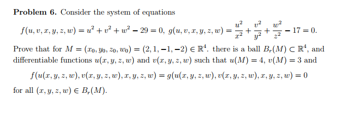 Consider The System Of Equations F U V X Y Z W Chegg Com