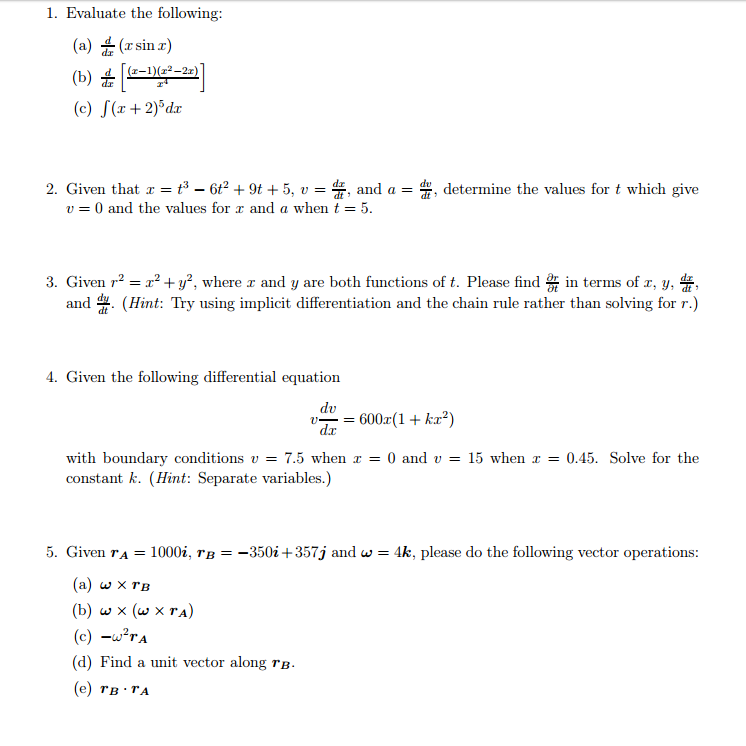 Solved Evaluate The Following D Dx X Sin X D Dx X Chegg Com