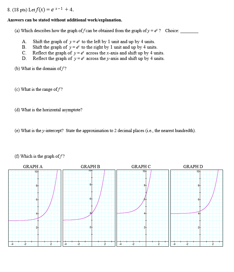 Solved Let F X E X 1 4 Answer Can Be Stated Without Chegg Com