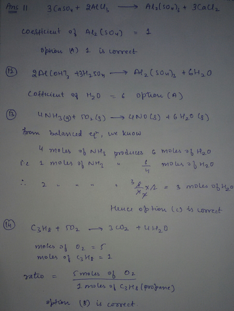 Question & Answer: Given the unbalanced equation: _____ CaSO_4 + _____ AlCl_3 rightarrow Al_2(SO_4)_3 +..... 1