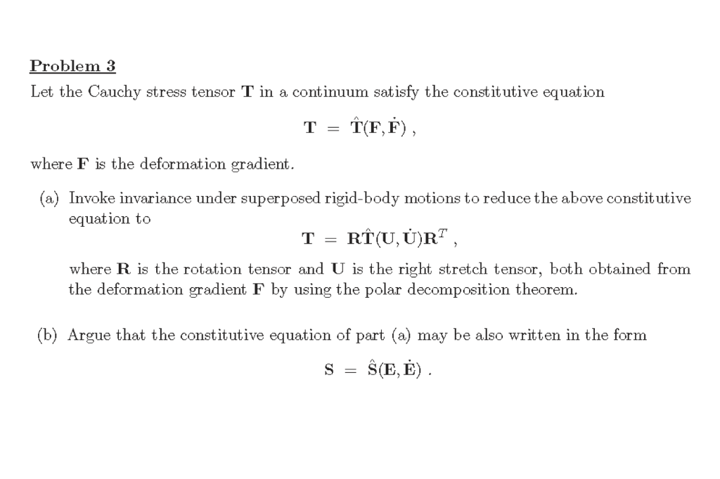 Let The Cauchy Stress Tensor T In A Continuum Sati Chegg Com