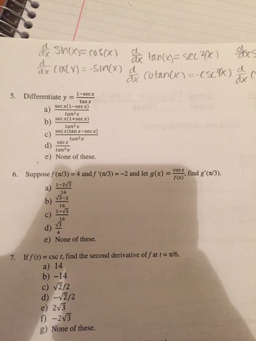 Solved Differentiate Y 1 Sec X Tan X Sec X 1 Sec X Tan 2 Chegg Com