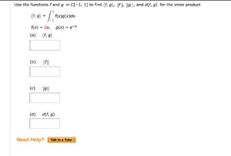 Solved Use The Functions F Aid G In C 1 1 To Find F Chegg Com