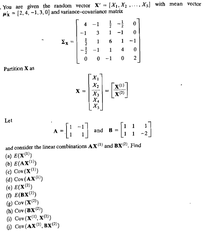 Solved You Are Given The Random Vector X X X2 Chegg Com