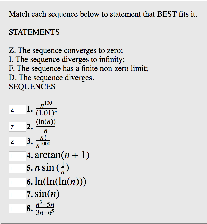 Solved Match Each Sequence Below To Statement That Best F Chegg Com