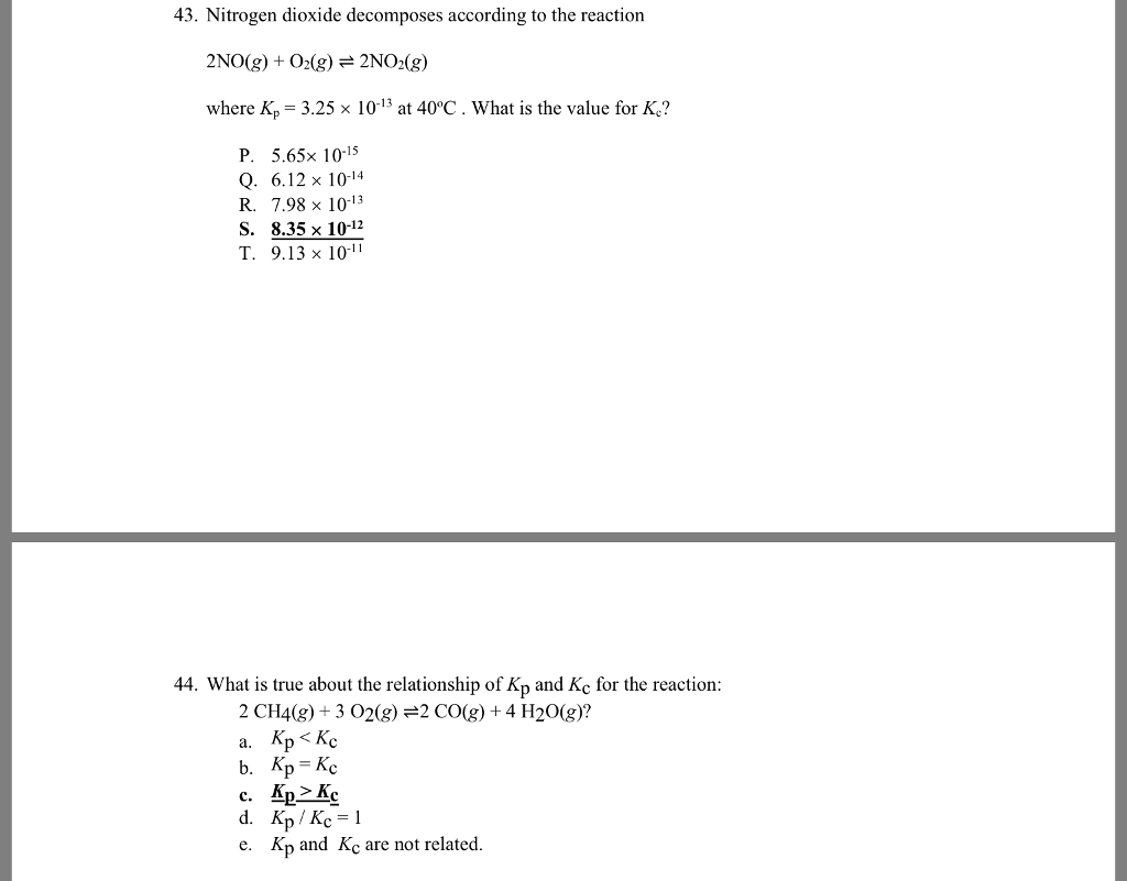 Solved 43 Nitrogen Dioxide Decomposes According To The R Chegg Com