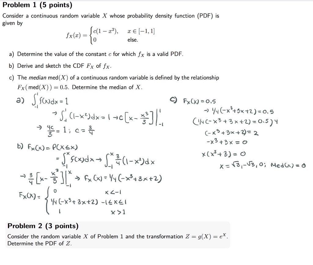 Solved Problem 1 5 Points Consider A Continuous Random Chegg Com