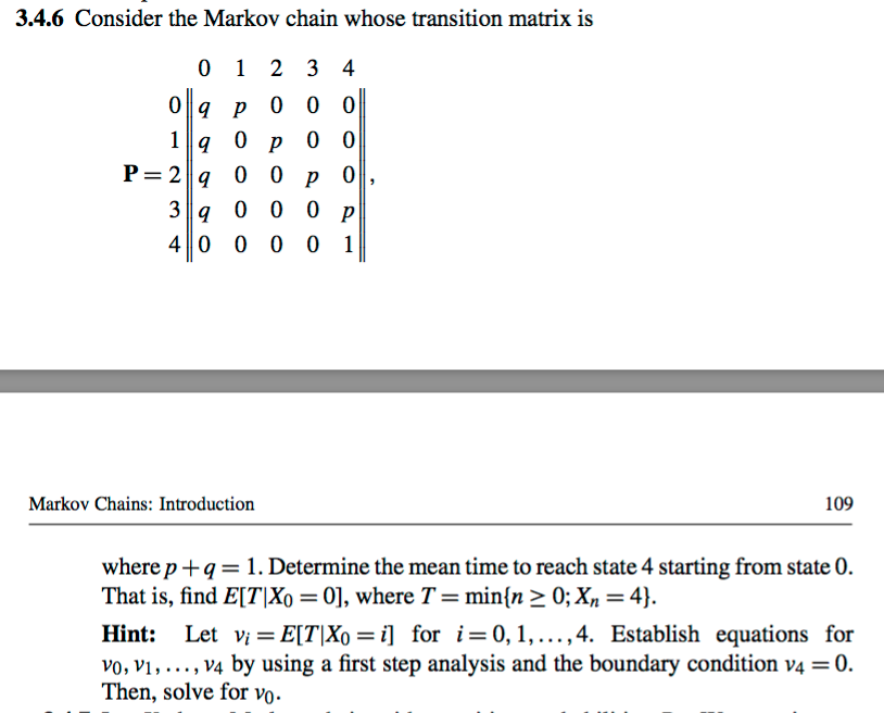 Consider The Markov Chain Whose Transition Matrix