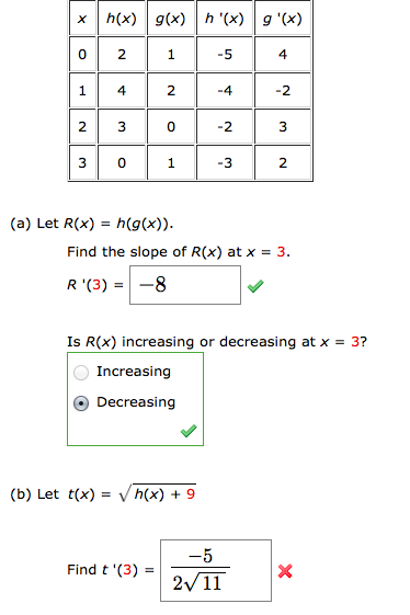 Use The Values In The Table Below To Answer Each Of Chegg Com