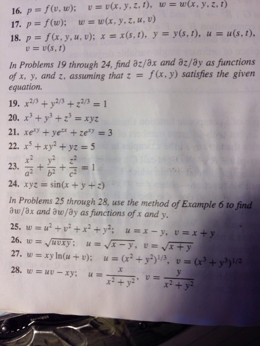 In Problems 19 Through 24 Find Partial Differential Chegg Com