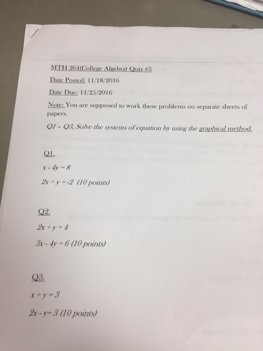 Solved Solve The Systems Of Equation By Using The Graphical Chegg Com