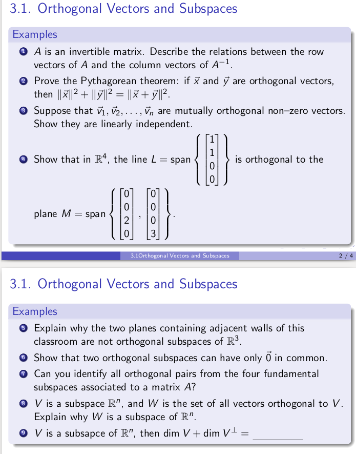orthogonal vectors example