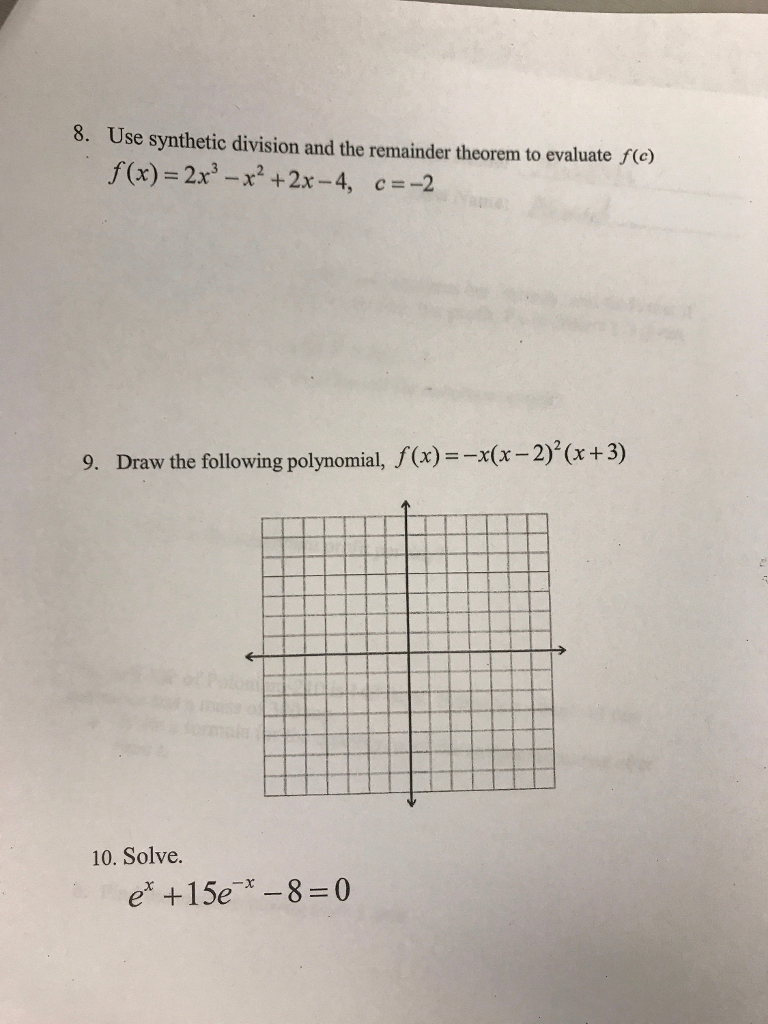 Dividing polynomials using synthetic division picture