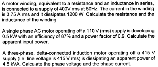 motor winding resistance chart