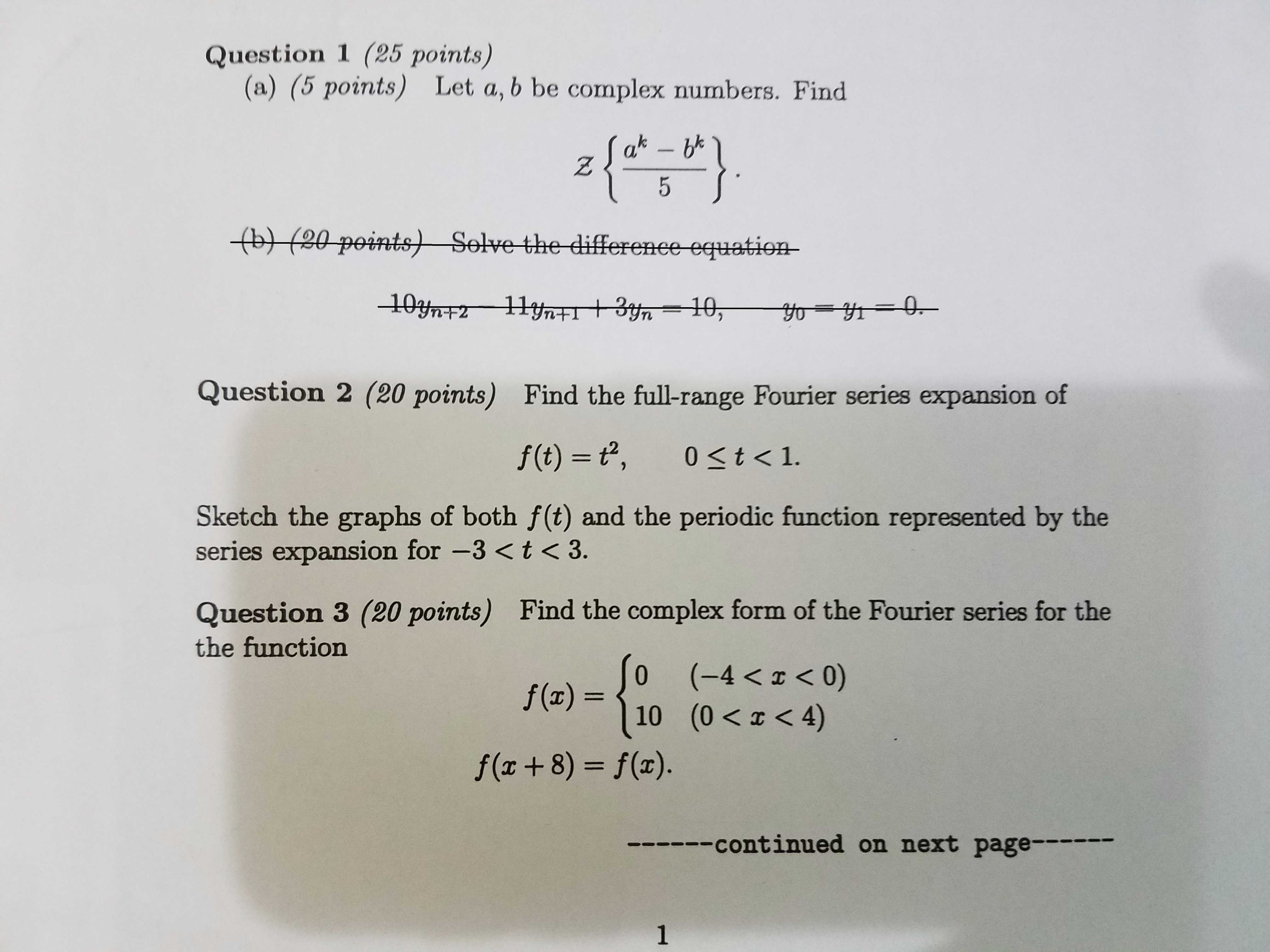 Solved Let A B Be Complex Numbers Find Z A K B K 5 Chegg Com