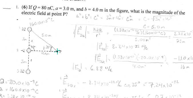 Solved If Q 80 Nc A 3 0m And B 4 0 M In The Figure Chegg Com