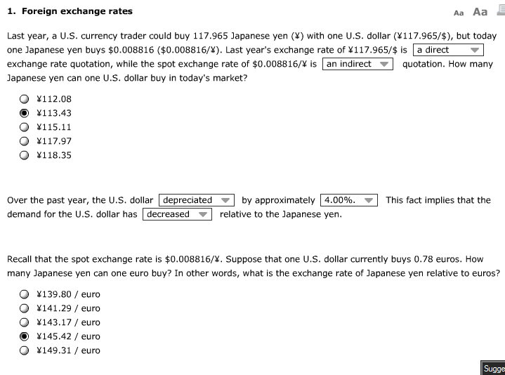 Last Year A U S Currency Trader Could Buy 117 96 Chegg Com - 