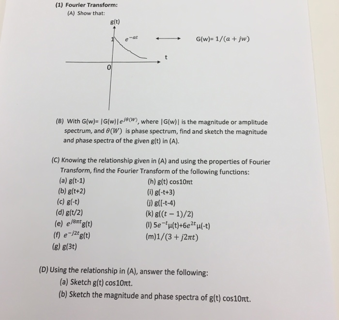 Solved Show That With G W G W E J Theta W Where Chegg Com