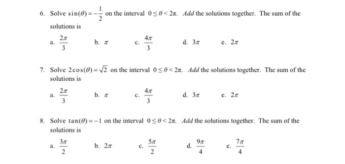 Solved Solve Sin Theta 1 2 On The Interval 0 Chegg Com