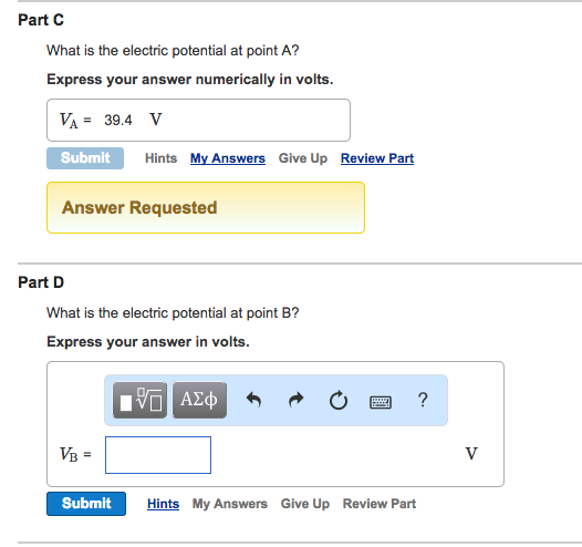 Solved Consider two charges q1=−43e and q2=20e at positions