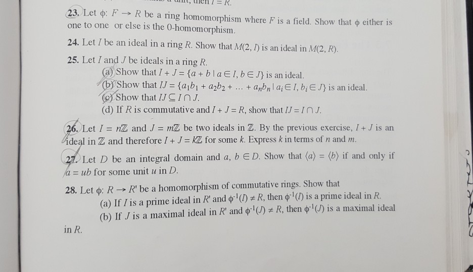 Solved Nt Then I R 23 Let F F R Be A Ring Homomo Chegg Com