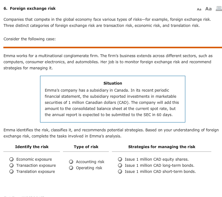 Solved 6 Foreign Exchange Risk Aa Aa Companies That Comp - 