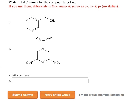 Solved Write IUPAC Names For The Compounds Below. If You