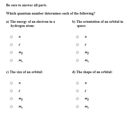 which quantum number determines the shape of an orbital?