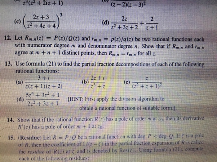 Solved Z 2 Z 3 2z 3 Z2 4z 4 Z 1 12 Let Rm N Z Chegg Com