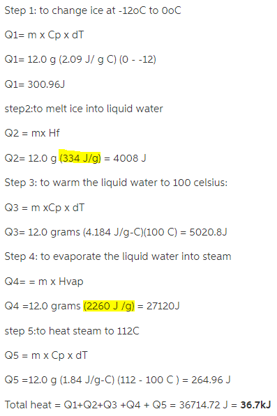 Solved Question Was How Much Heat In Kj Is Required To Chegg Com