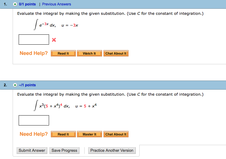 Evaluate The Integral Making The Given Chegg 