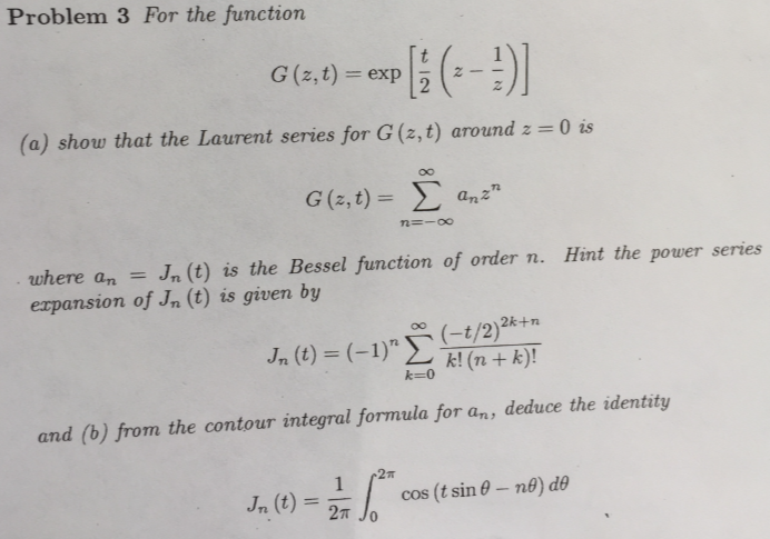 Solved For The Function G Z T Exp T 2 Z 1 Z Show Chegg Com