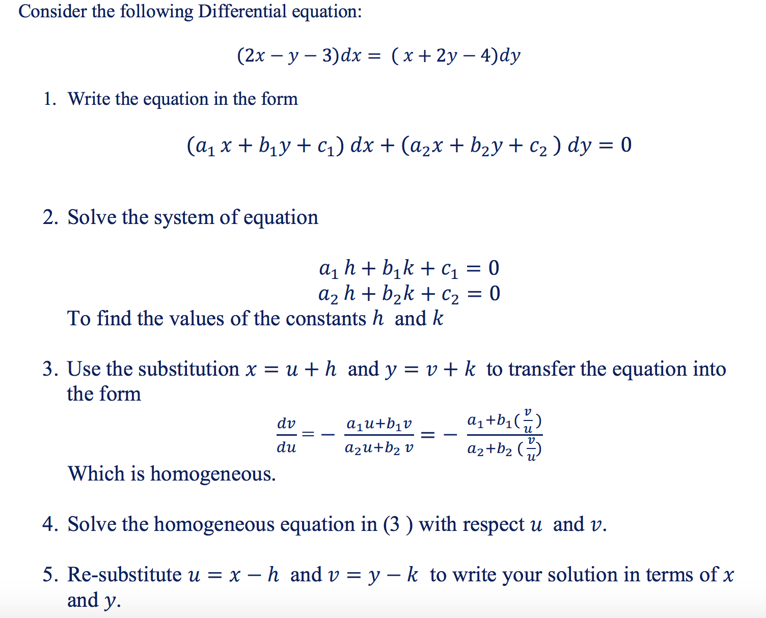 Solved Consider The Following Differential Equation 2x Chegg Com