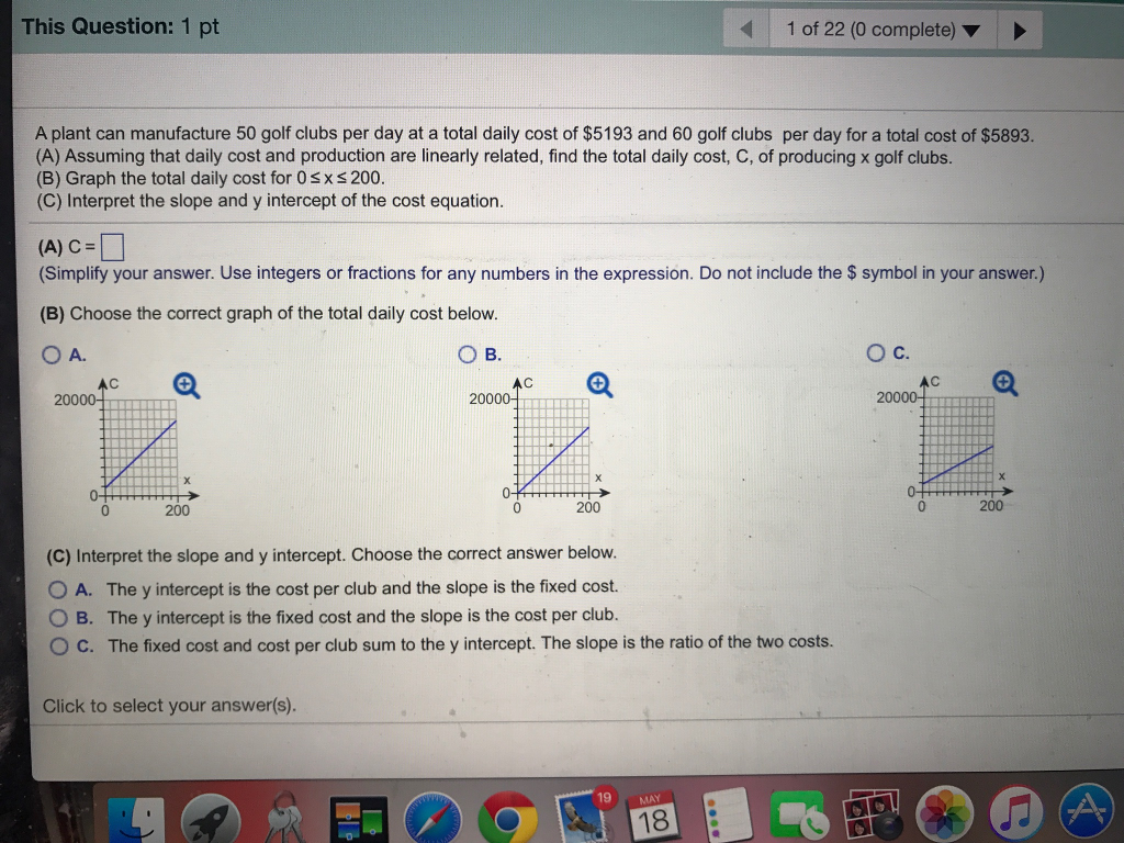 A Plant Can Manufacture 50 Golf Clubs Per Day At A Chegg 