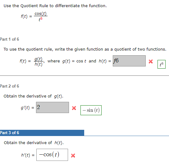 Use The Quotient Rule To Differentiate The Function Chegg Com