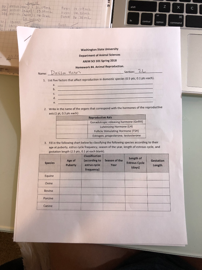 Please answer questions 1-7. lb l initial (Nem) : 11-19mL fn control option Washington State University