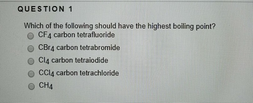 Solved Question 1 Which Of The Following Should Have The Chegg Com
